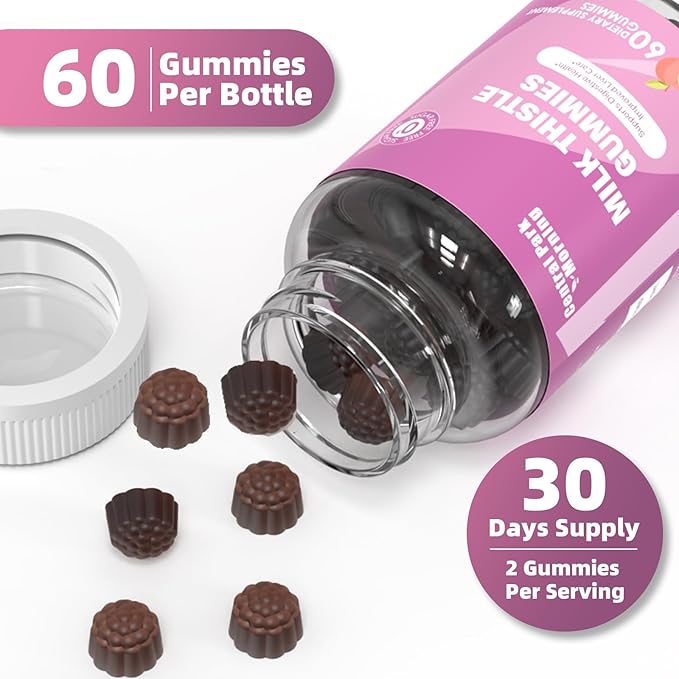 Sugar-Free Milk Thistle Gummies for Liver Cleanse, Detox & Cell Repair