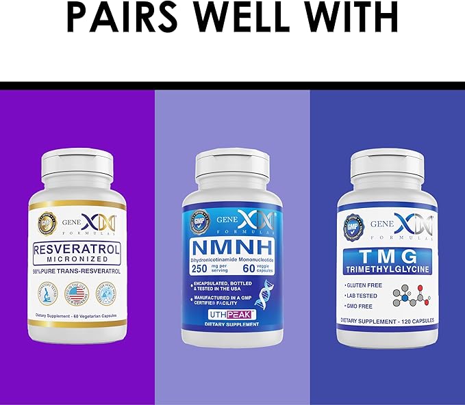 Genex Formulas NR Nicotinamide Riboside 300mg/Serving (60 Capsules) NAD+ Precursor for Healthy Aging - GMP-Certified, Non-GMO, Gluten-Free, Vegetarian (1 Pack)