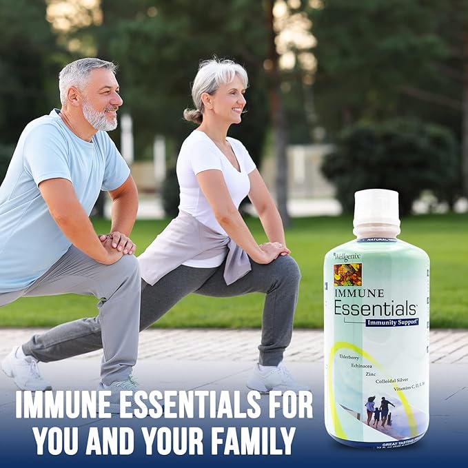 Wellgenix Immune Essentials - Multivitamin Liquid for Men, Women & Kids - Vegan Supplement with Vitamins C, D Elderberry Zinc, Echinacea for Toddler, Kid & Adult 32oz (Pack of 2)