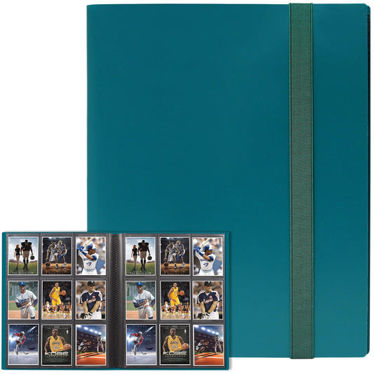 GEAoffice Card Binder, 9-Pocket Trading Card Album Folder, 360 Side Loading Pockets Binder for TCG, Yugioh, and MTG Cards, (Peacock Blue)