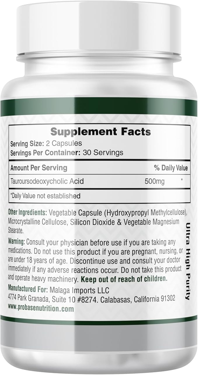 TUDCA – Premium Liver Support, Cleanse, Detox and Repair Supplement – 500mg Per Serving – 60 Capsules – High Purity Bile Salt Formula – Vegan, Non-GMO
