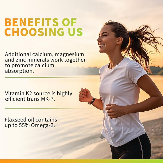Vitamin D3 K2 Filled Gummies, Vitamin D3 10000IU, K2 (MK-7) 200mcg, Sugar Free K2 D3 Vitamin Supplement with Omega-3, Calcium, Magnesium, Zinc for Muscle, Bones & Immune Support, 2 Packs