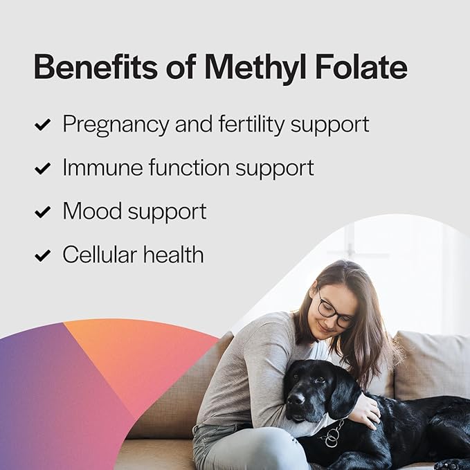 PureFormulas Methylfolate 800 mcg, Active B-9 Folate for Cardiovascular & Nerve Health, 5-mthf, Methyl Folate Supplement, Methylated Vitamins, Methylfolate Supplement for Women & Men 60 Tablets