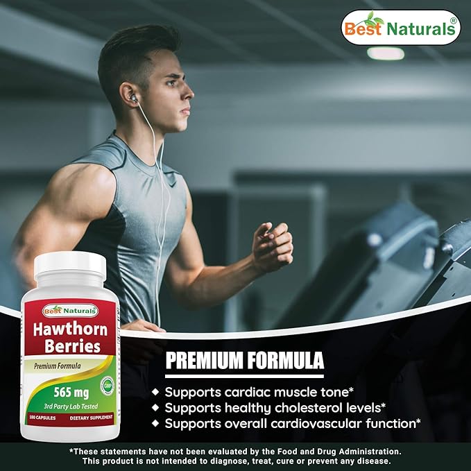 Best Naturals Hawthorn Berry 565 mg 180 Capsules (180 Count (Pack of 3))