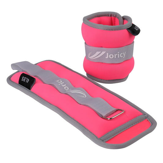 Ankle Weights, Wrist Leg Arm Weights for Women Men Kids with Adjustable Straps, A Pair Of 8LBS(4LB Each Weight) Strength Training Weighted for Jogging, Running, Walking, Fitness, Gym Workout, Pink