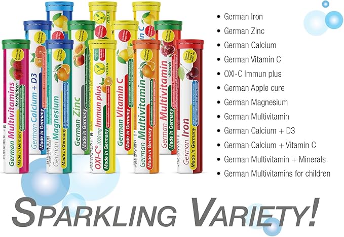 T&D German Immun Boost Package 140 Servings - Vegan, Zero Sugar - Drink Effervescent Tablets - Vitamin C, Zinc, Multivitamin Pharma - Made in Germany