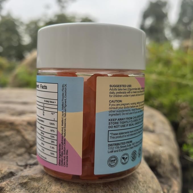 Vitamin D3 K2 Gummies Sugar-Free,Vitamin D3 10000 IU with K2 200mcg,VitaminC,Calcium,Magnesium,Zinc,Support for Bones,Joints,Muscles,Nerves,and Immune System