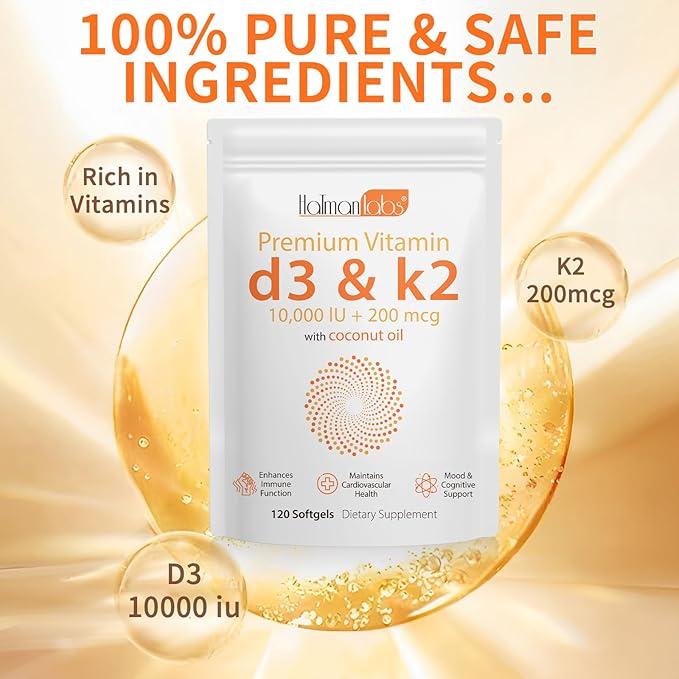 Vitamin D3 K2,D3 K2 Vitamin Supplement,Vitamin D3 and K2,D3 K2 Vitamin Supplement,Replenish Vitamin D3 K2 Coconut Oil Softgels (240)