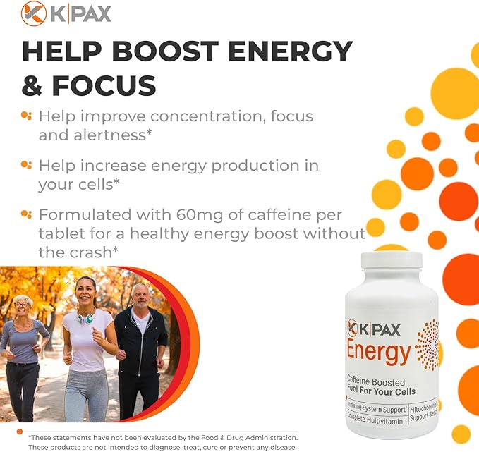 K-Pax Energy - High Potency Mitochondrial Nutrients - Immune Boosting Energy Multivitamin - 120 Tablets