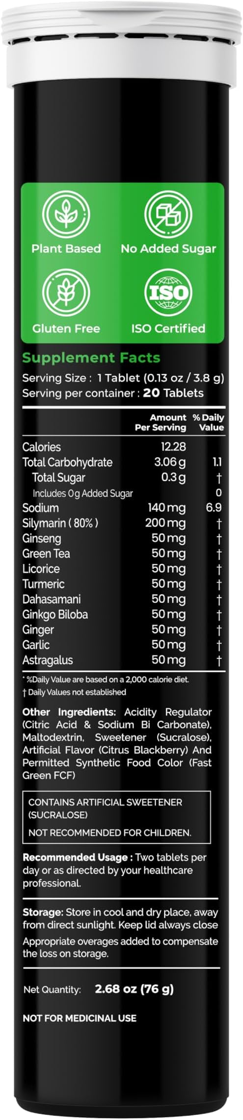 Auric Herbal Liver Support Supplement | Milk Thistle (Silymarin), Turmeric, Garlic, Ginger for Liver Health | Advanced Detox & Cleansing Formula for active Liver | 80 Tablets | Plant Based Gluten-Free