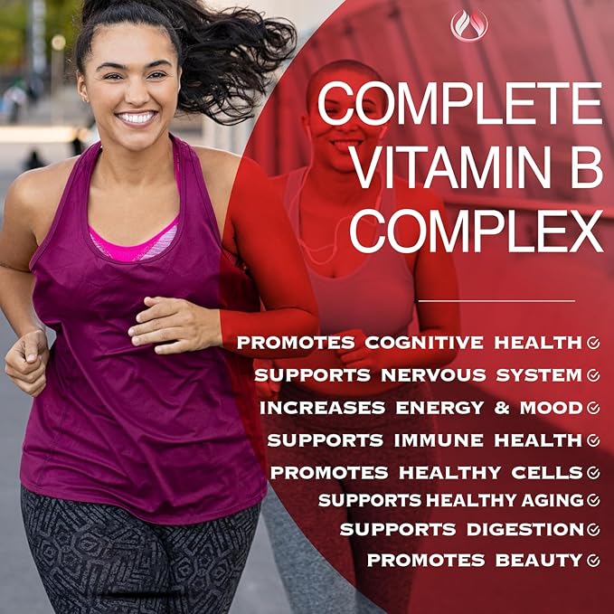 THE ENCLARE NUTRITION Vitamin B12 - Vitamin B Complex with Vitamin C, Biotin, Inositol, Folic Acid, B Vitamins, B1, B2, B3, B4, B5, B6, B7, B8, B9. Brain, Heart, Immune Support, Energy Supplements (1)