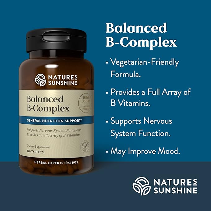 Nature's Sunshine Balanced B Complex, 120 Tablets | B Complex Vitamins to Support Digestion and Nervous System Health with Vegetarian Formula