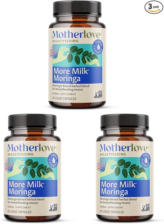 Motherlove More Milk Moringa (135 Liquid caps) Moringa-Based Lactation Supplement to Support Breast Milk Supply—Non-GMO, Organic Herbs, Vegan, Kosher