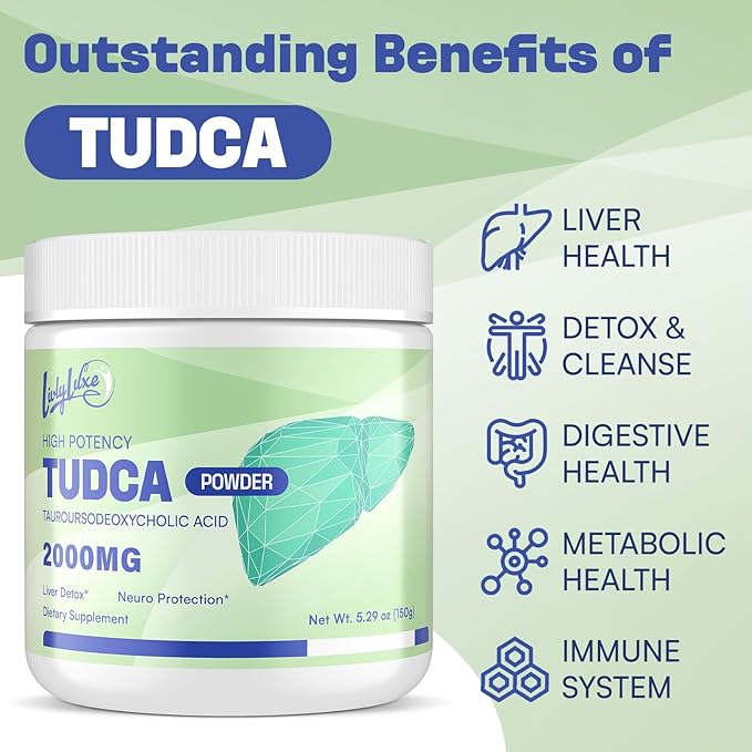 TUDCA Powder Supplement 4000mg – High Absorption Liver Detox & Repair Support with Milk Thistle,Artichoke,Bile Salts,Ox Bile,Herbal Blend– 30 Servings, Non-GMO