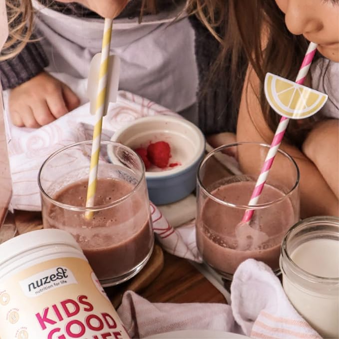 Nuzest - Kids Good Stuff - Vegan Smoothie Mix - Rich Chocolate - Multivitamin Nutritional Supplement Protein Shake - Dairy Free - Supporting Growth and Development - 0.5 Oz (1 Serving)