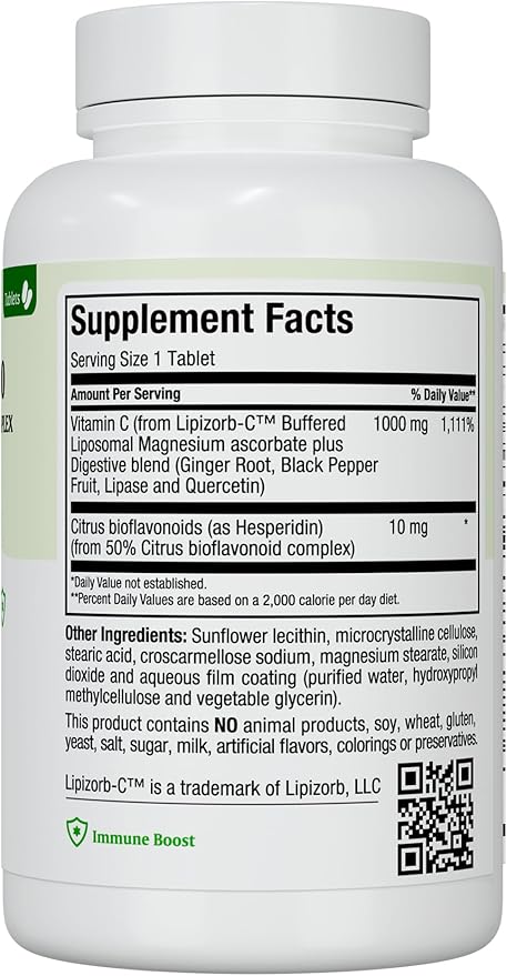 Maxi Health Liposomal Vitamin C 1000mg Tablets with Digestive Blend, Highly Absorbable High Dose VitaminC, Non GMO Kosher Vegetarian Doctor-Formulated Immune Support Supplement (90 Count)