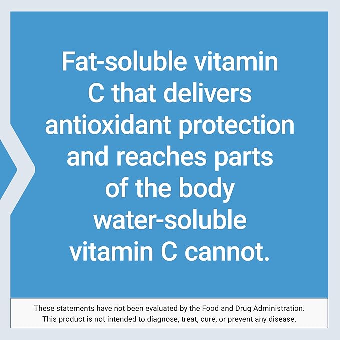 Life Extension Ascorbyl Palmitate 500mg – Fat-Soluble Vitamin C Supplement for Immune Support and Longevity – Water-Soluble Gluten-Free, Non-GMO, Vegetarian – 100 Capsules