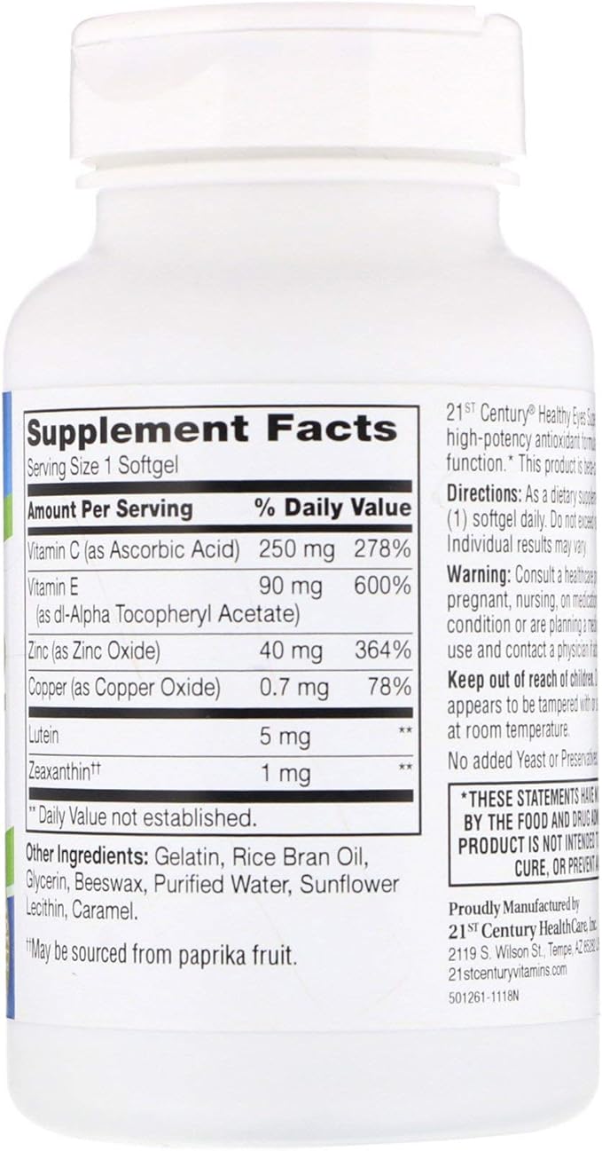 21st Century Healthy Eyes SuperVision2 Softgels, 120 Count (Pack of 2)