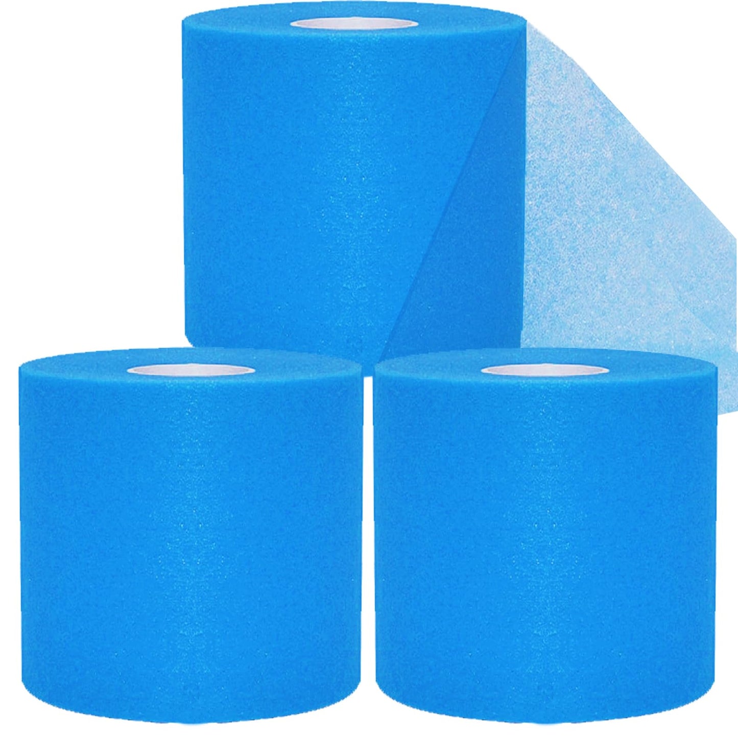 ADMITRY Pre Wrap Tape Athletic,3 Rolls Blue Prewrap Headbands for Hair,Foam Underwrap Sports Wrap