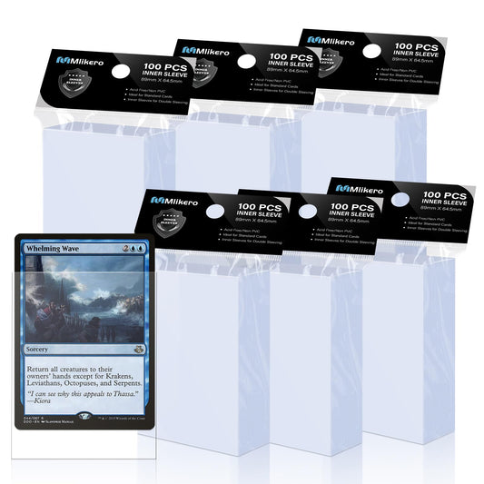 600 Pack Card Sleeves, Perfect Fit Inner Sleeves Ideal for Double-Sleeving, Trading Card Sleeve Compatible with MTG, TCG, Gaming Cards