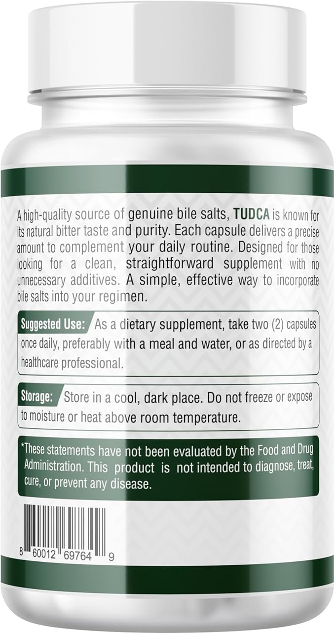 TUDCA – Premium Liver Support, Cleanse, Detox and Repair Supplement – 500mg Per Serving – 60 Capsules – High Purity Bile Salt Formula – Vegan, Non-GMO