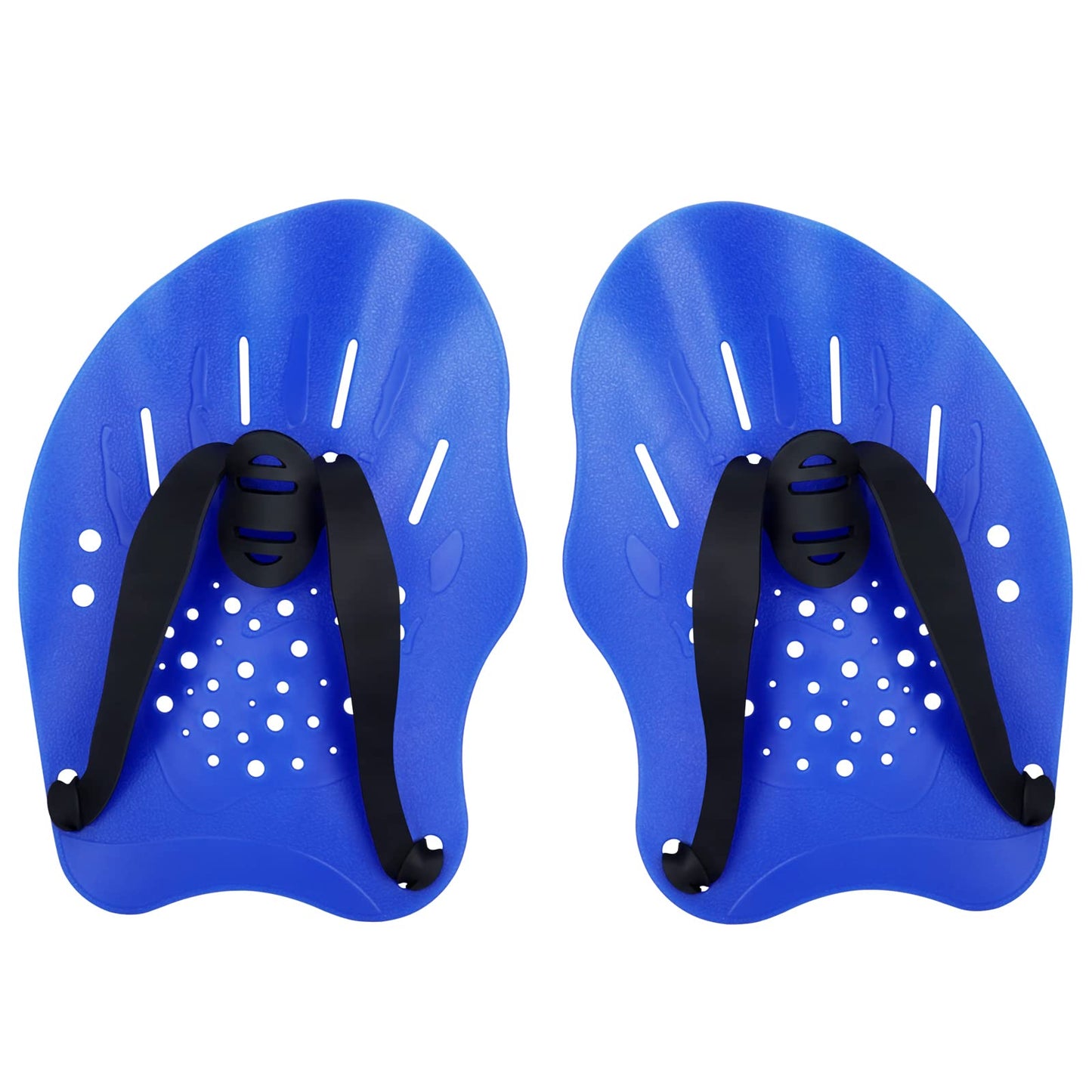 Gasher Contoured Swim Hand Paddles Swimming Training Paddles with Adjustable Straps Swimming Fins Blue