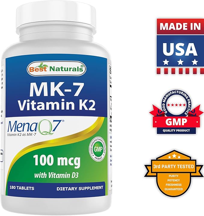 Best Naturals Vitamin B12 6000 mcg & Vitamin K2 (MK7) with D3