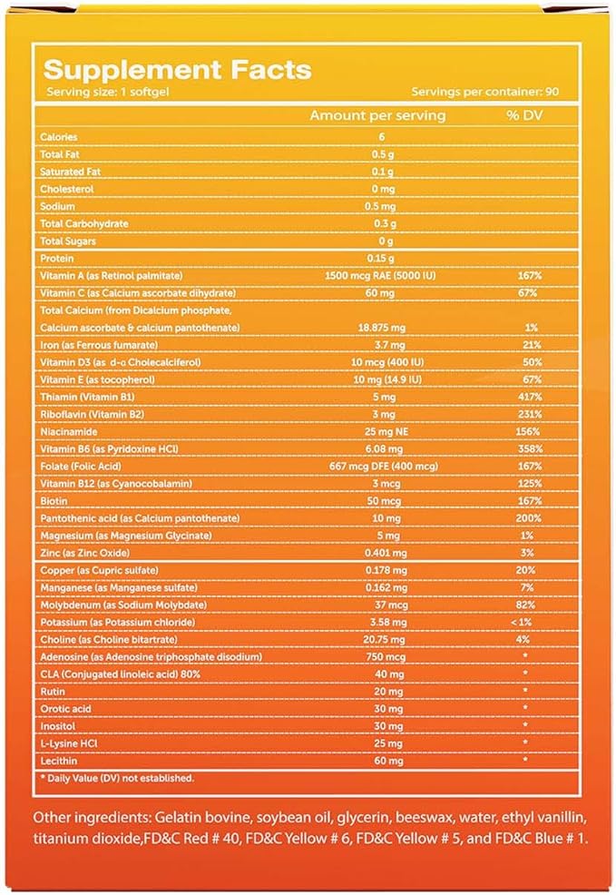 Vivioptal Multi, 90 Softgels (1 Year Supply), Multivitamin & Multimineral, Gluten Free, German Formula