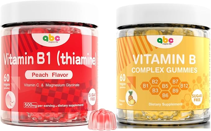 Vitamin B1 Gummies Vitamin B1 B6 B12 Complex Energy Plus Healthy Nervous System, 1 Pack