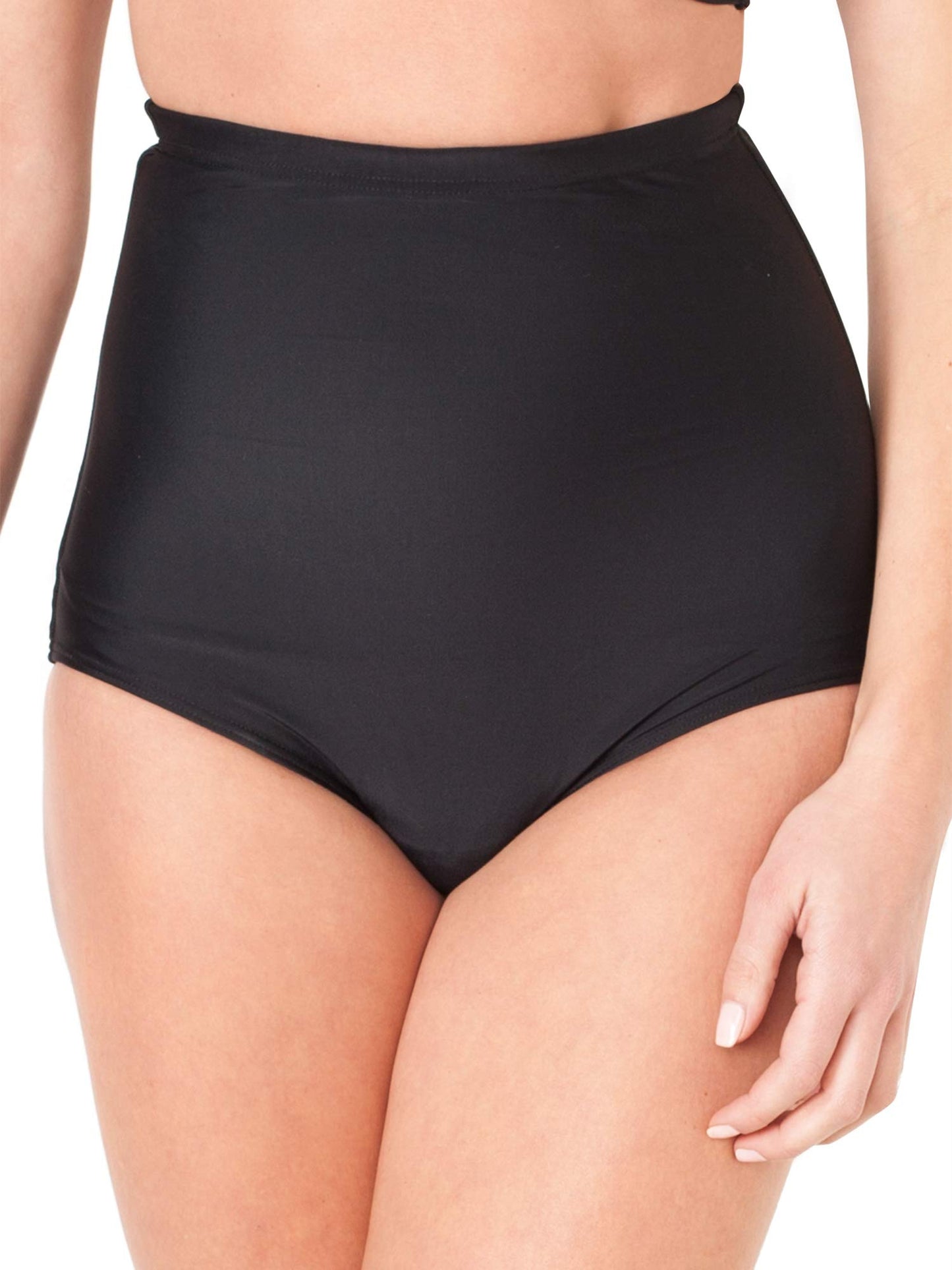 Smart & Sexy Women's Standard High Waisted Bikini Bottom, Black Hue, XL