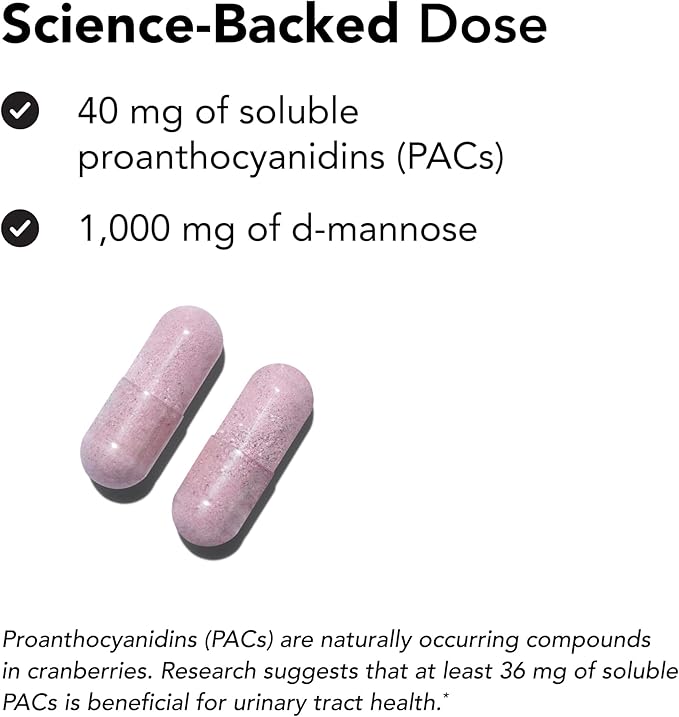 Theralogix TheraCran Max - Cranberry + D-Mannose Supplement for Men & Women - Urinary Tract Health Support - 90-Day Supply - NSF Certified - 180 Capsules
