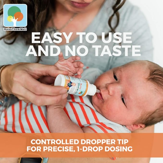 Raise Them Well- Vitamin D and K Drops for Bone and Teeth Health, 365 Servings, 0.36 fl/oz