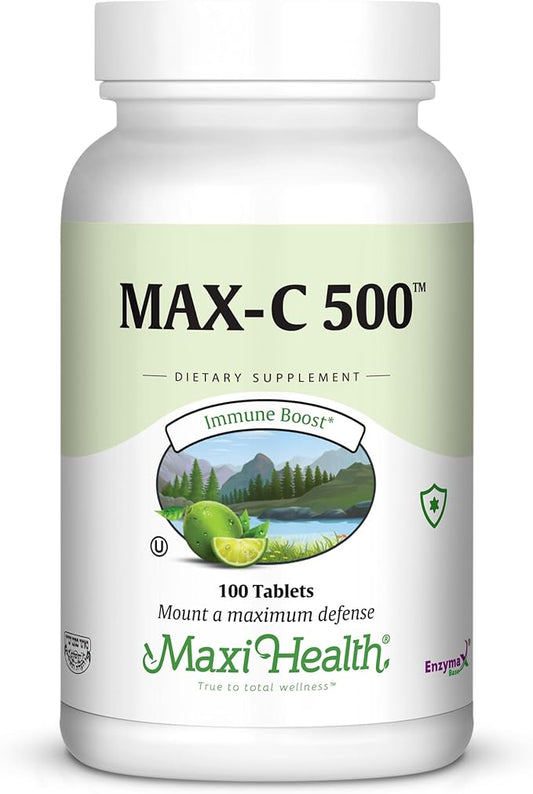 Maxi Health MAX C 500 mg - Vitamin C - with Lemon Bioflavonoids Complex - 100 Tablets