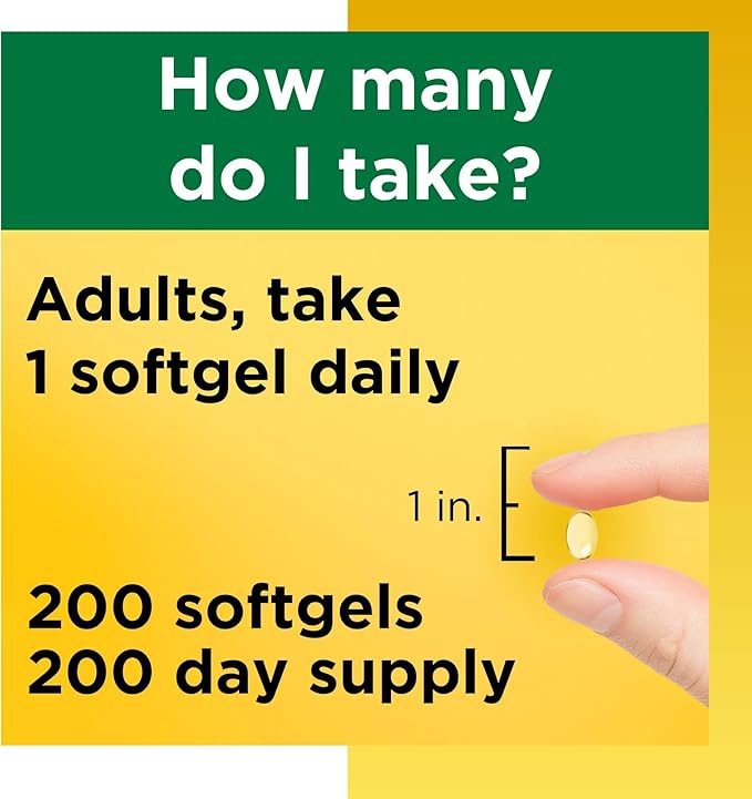 Vitamin D3 1000IU (25 mcg) Softgels, Dietary Supplement for Immune Health Support 100 Softgels (Pack of 2)