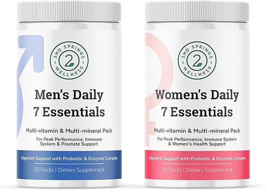 Men's & Women's Daily 7 Essentials Bundle - Complete Multivitamin Packs for Optimal Health and Vitality