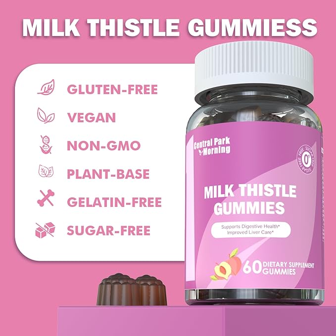 Sugar-Free Milk Thistle Gummies for Liver Cleanse, Detox & Cell Repair