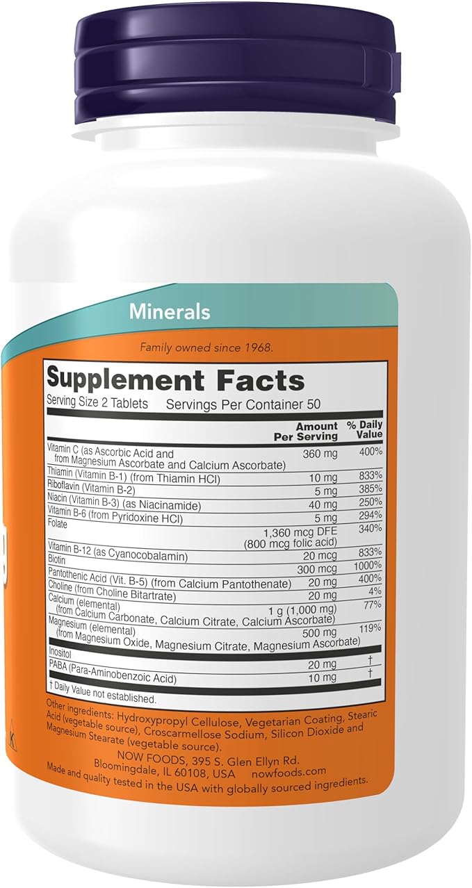 NOW Supplements, Cal-Mag Stress Formula with B-Complex and Vitamin C, 100 Tablets