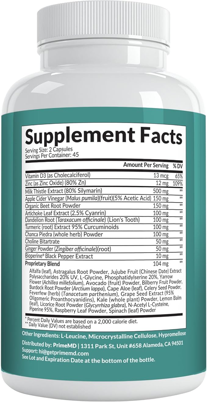 32-in-1 Liver Cleanse Detox & Repair with Milk Thistle and Silymarin, Artichoke Extract and Beetroot Powder for Liver Support with Active Liver Health Formula - 1426mg (180 ct, Pack of 2)