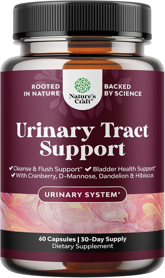 D Mannose Capsules for Urinary Tract Health - High Potency D-Mannose with Cranberry Juice Powder & Dandelion for Urinary Tract Health for Women Fast Acting Super Concentrated Cranberry - 60 Capsules