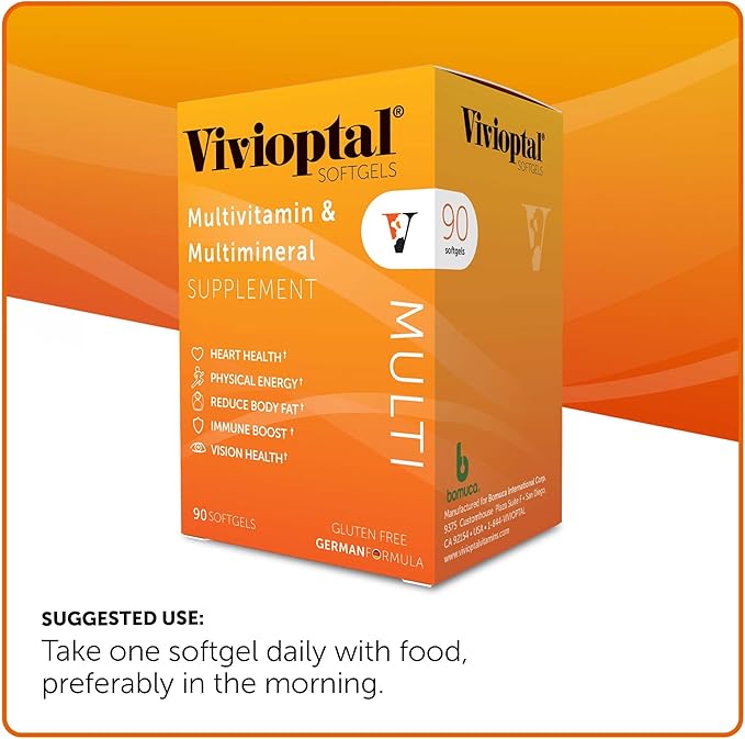 Vivioptal Multi, 90 Softgels (1 Year Supply), Multivitamin & Multimineral, Gluten Free, German Formula