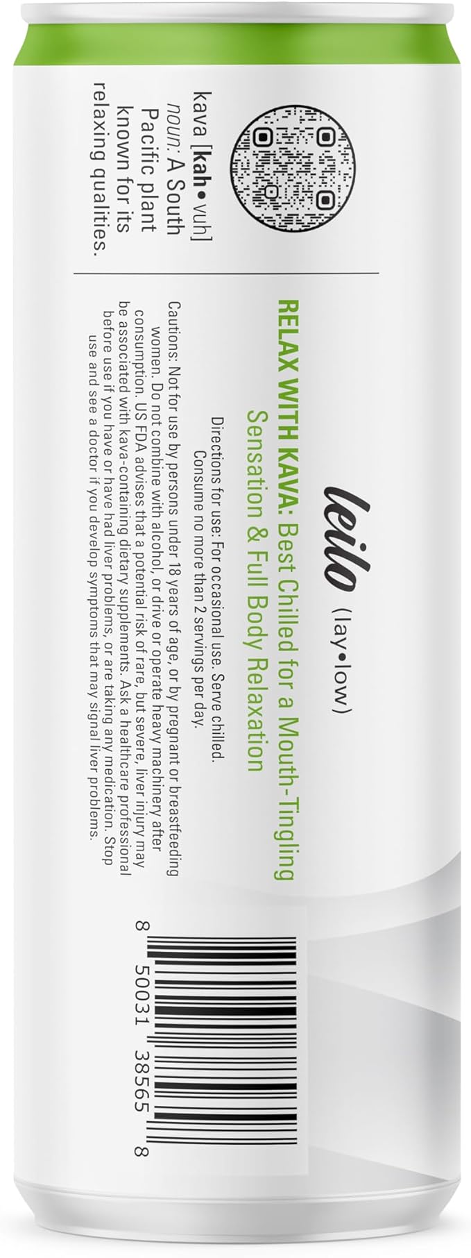 LEILO | Kava Powered Lime Margarita Mocktail Drink | 12-Pack - Sugar-Free & Non-ALC Functional Relaxation Support | 12 fl oz Cans (Pack of 12)