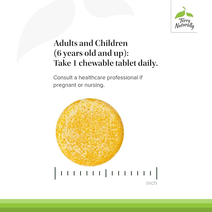 Terry Naturally CuraMed 100 mg Curcumin Complex - Enhanced Absorption Curcumin Supplement with Turmeric - Brain & Liver Health Support Supplement - Vegan Dietary Supplement - 60 Chewable Tablets