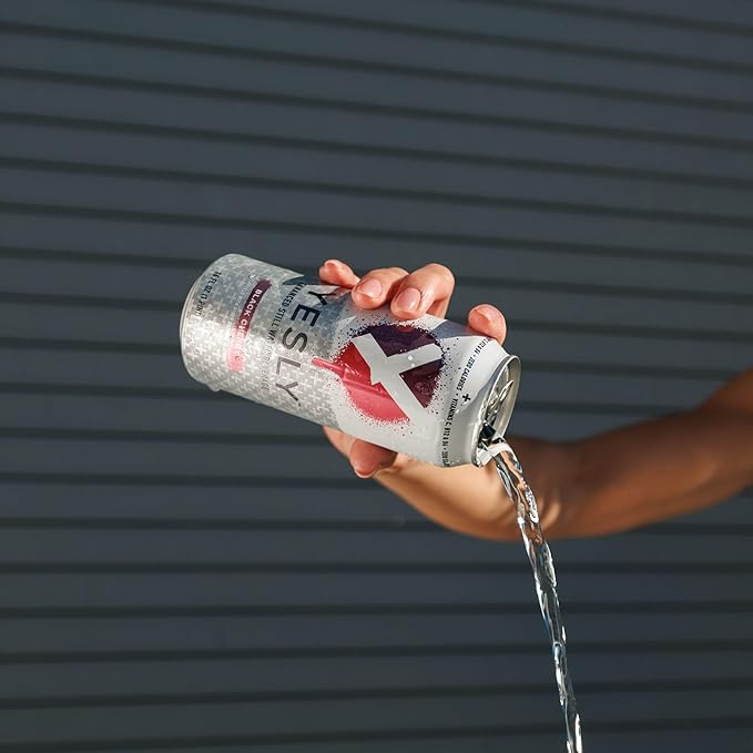 Yesly Functional Water, Black Cherry, Naturally Flavored Still Water with Electrolytes, Magnesium, Potassium, Vitamin C, B6 & B12, Zero Sugar, No Artificial Sweeteners, 16 Fl Oz Cans, 12 Pack