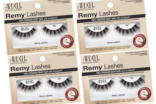 Ardell Remy Lashes 780, False Strip Lash made of Premium Remy Hair with Invisiband, 4 pairs