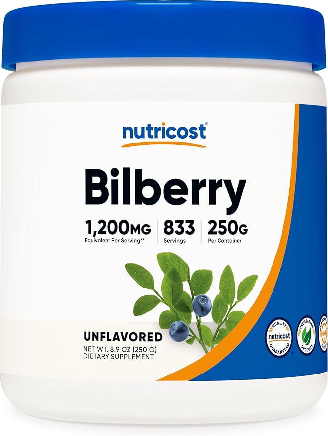 Nutricost Bilberry Powder 250 Grams - Gluten Free and Non-GMO