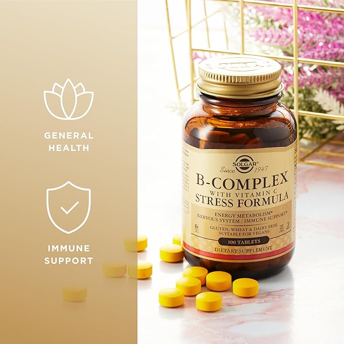 Solgar B-Complex with Vitamin C Stress Formula, 100 Tablets