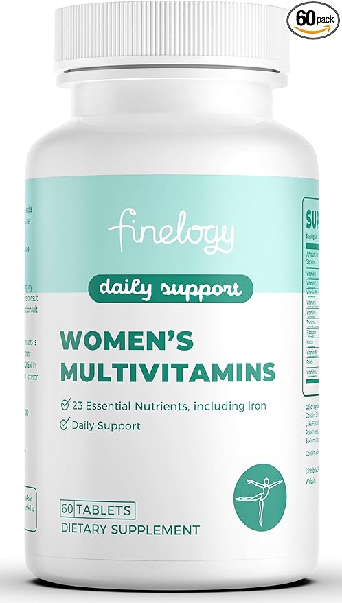 Womens Multivitamin - Essential Nutrients with Iron, Vitamins A, C, D3, K, B6 and B12 Supplements for Women’s Health, Energy Hair Skin & Nails - Daily Multivitamin for Women- 60 Count