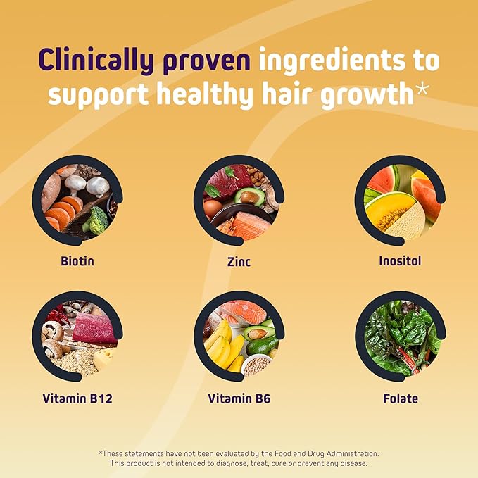 Herbtonics Foli Biotin Gummies with Hair Vitamins | Hair Growth Supplement for Women & Men | Hair, Skin and Nails Vitamins Sugarfree Gummies for Women | 60 Count