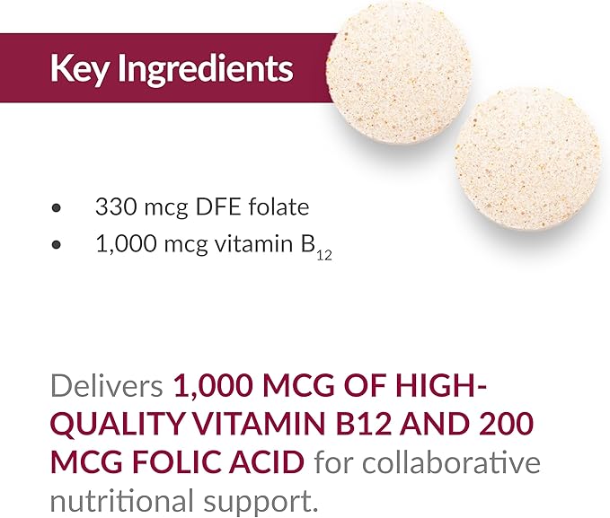 Bariatric Advantage B-12 Speedy Melts, Vitamin B12 1000 mcg Supplement, Fast Melting with 200 mcg of Folic Acid for Nutritional Support - Black Cherry, 90 Count