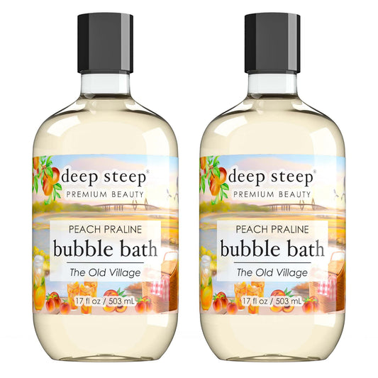 Deep Steep Bubble Bath, 17 Ounce (Pack of 2) (Peach Praline)